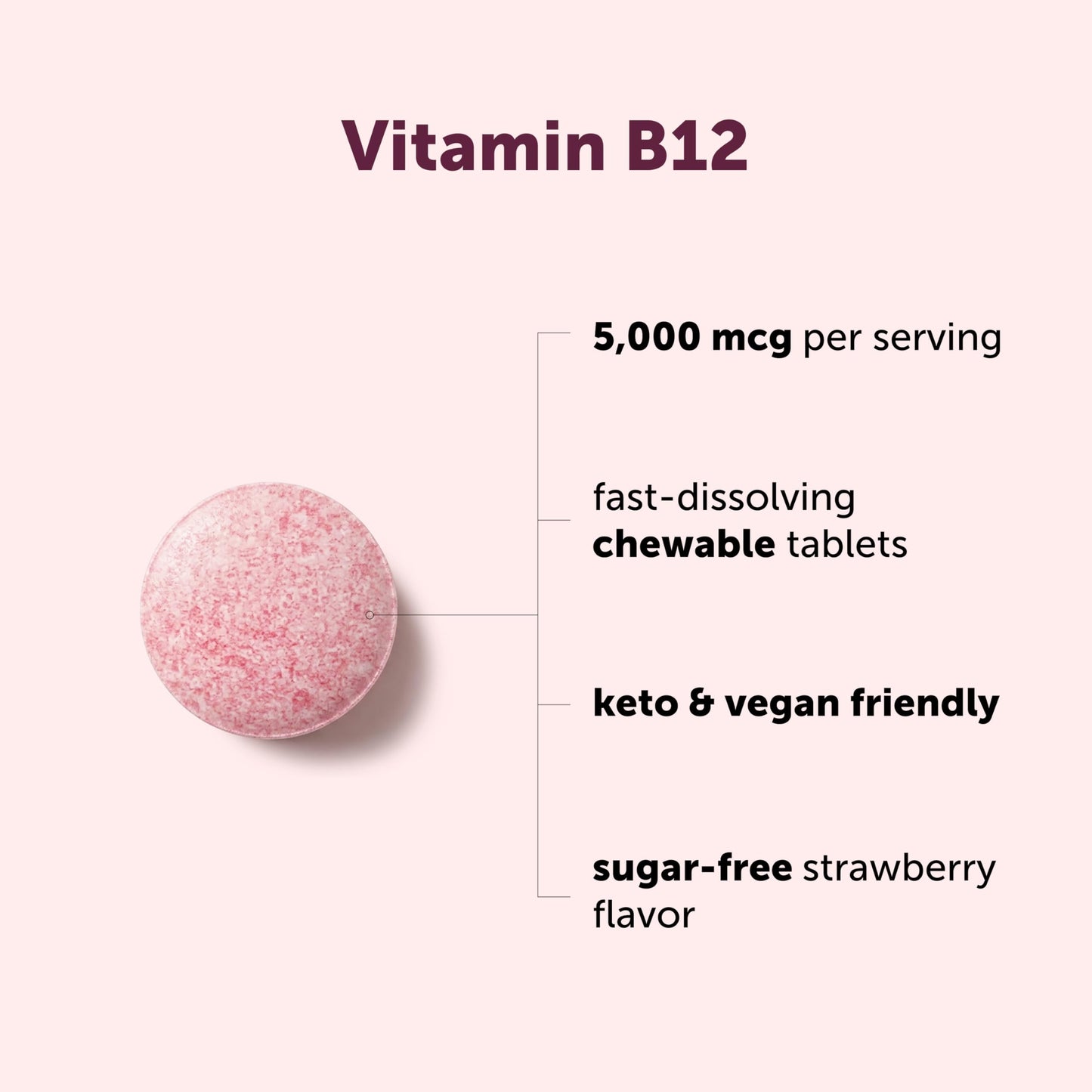 Premium USA imported fast dissolving Vitamin B12 tablets displayed on a clean background