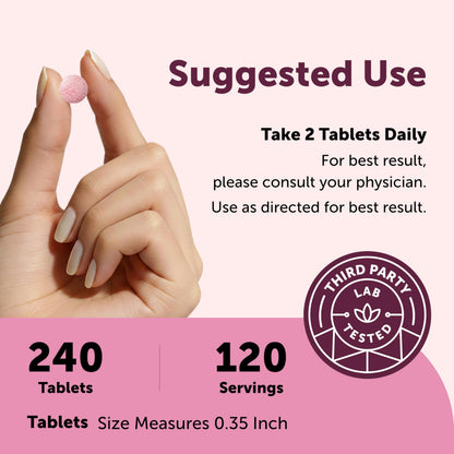 Authentic Micro Ingredients 240 chewable tablets packaging illustrating non GMO and vegan badges