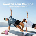 Micro Ingredients high potency sublingual B12 tablets pouring out of the resealable pouch