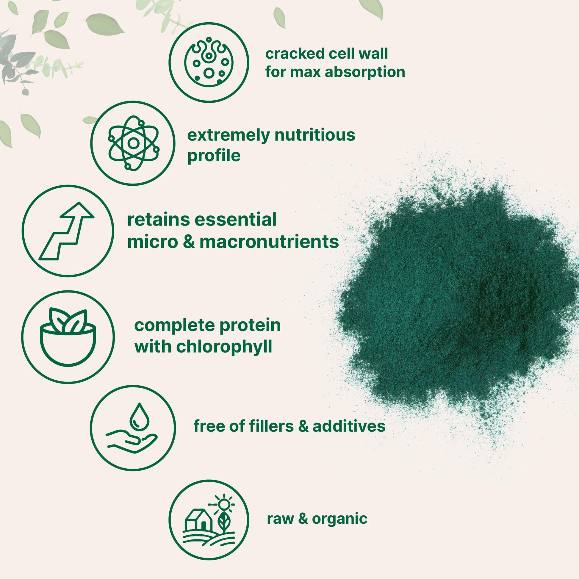 Micro Ingredients USDA Organic certified green algae powder