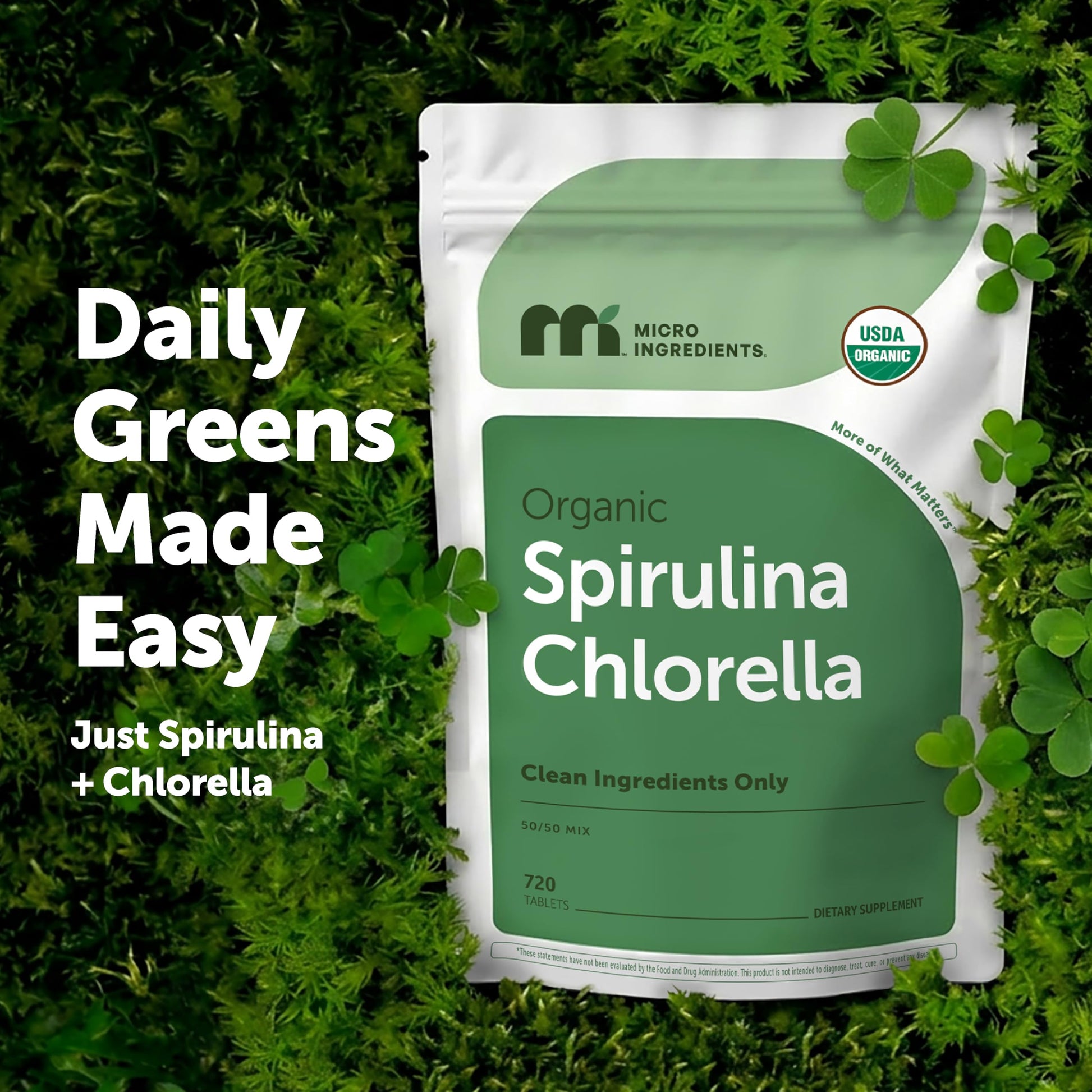 Micro Ingredients spirulina chlorella tablets nutrition facts label