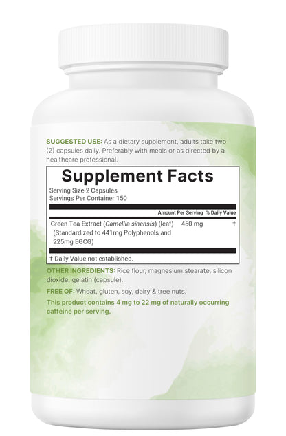 High potency Green Tea Extract capsules supplement packaging