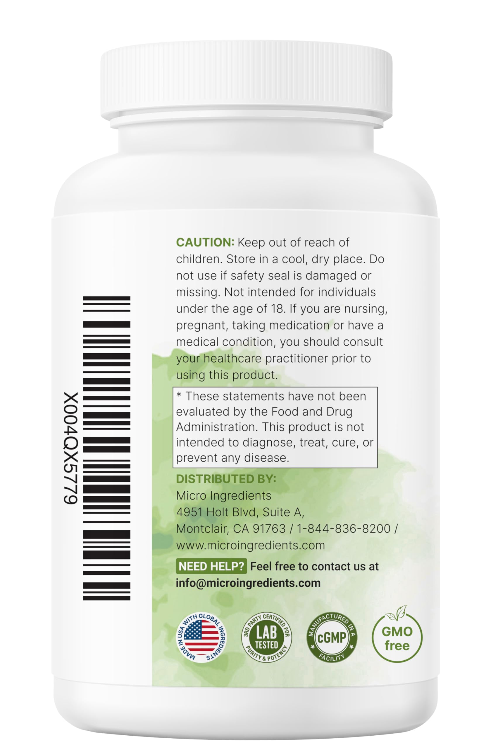 Micro Ingredients EGCG Green Tea Extract bottle with capsules