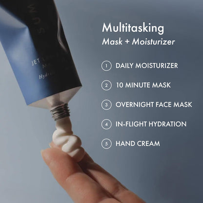 Back of Summer Fridays Jet Lag Mask bottle showing ingredients
