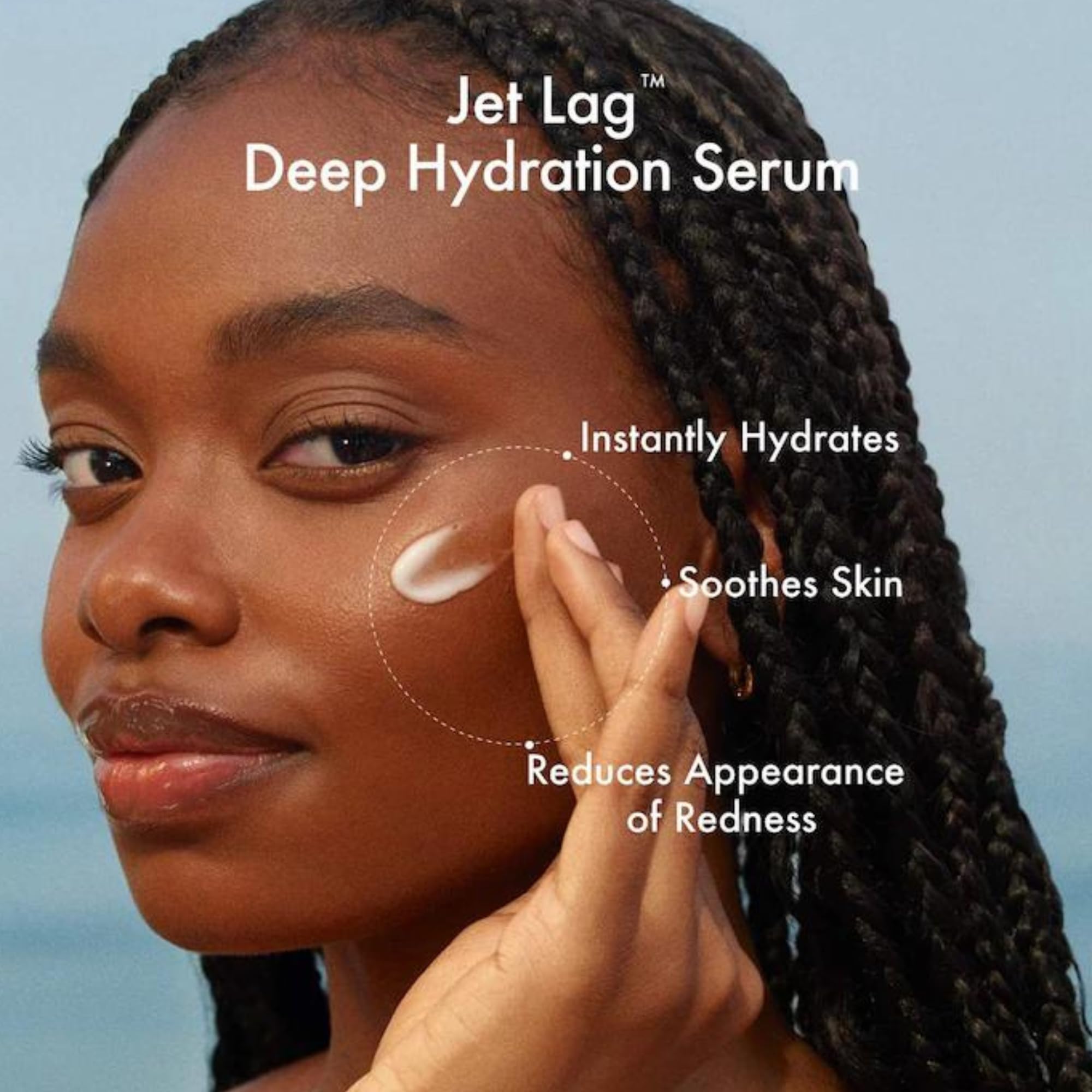 Summer Fridays Jet Lag Hydrating Eye Patches placement on under eye area