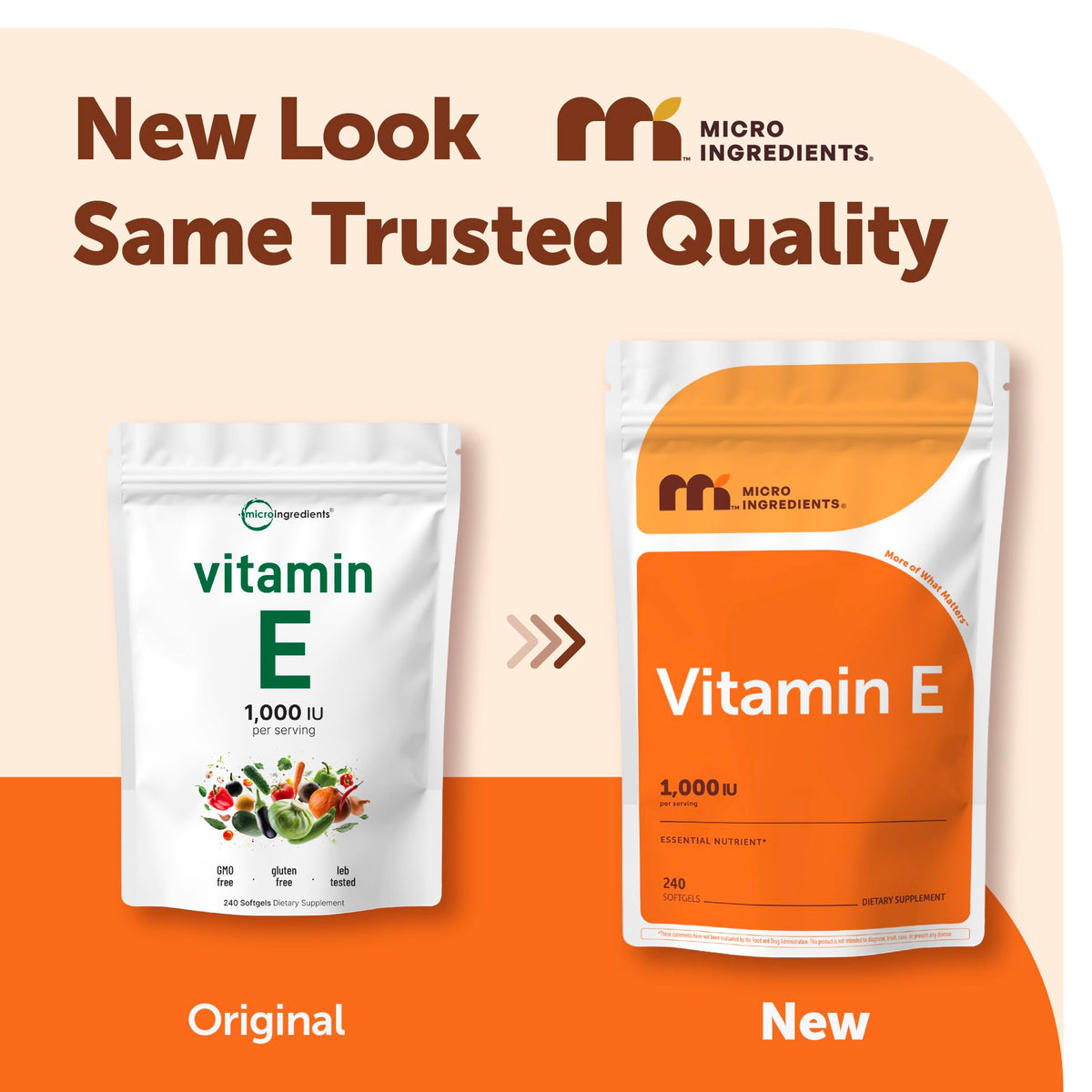 Micro Ingredients vitamin e softgels supplement facts label