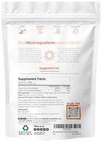 Micro Ingredients Vitamin D3 K2 Supplement Facts Label