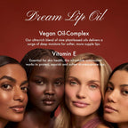 Summer Fridays Dream Lip Oil close up of clean white branding typography