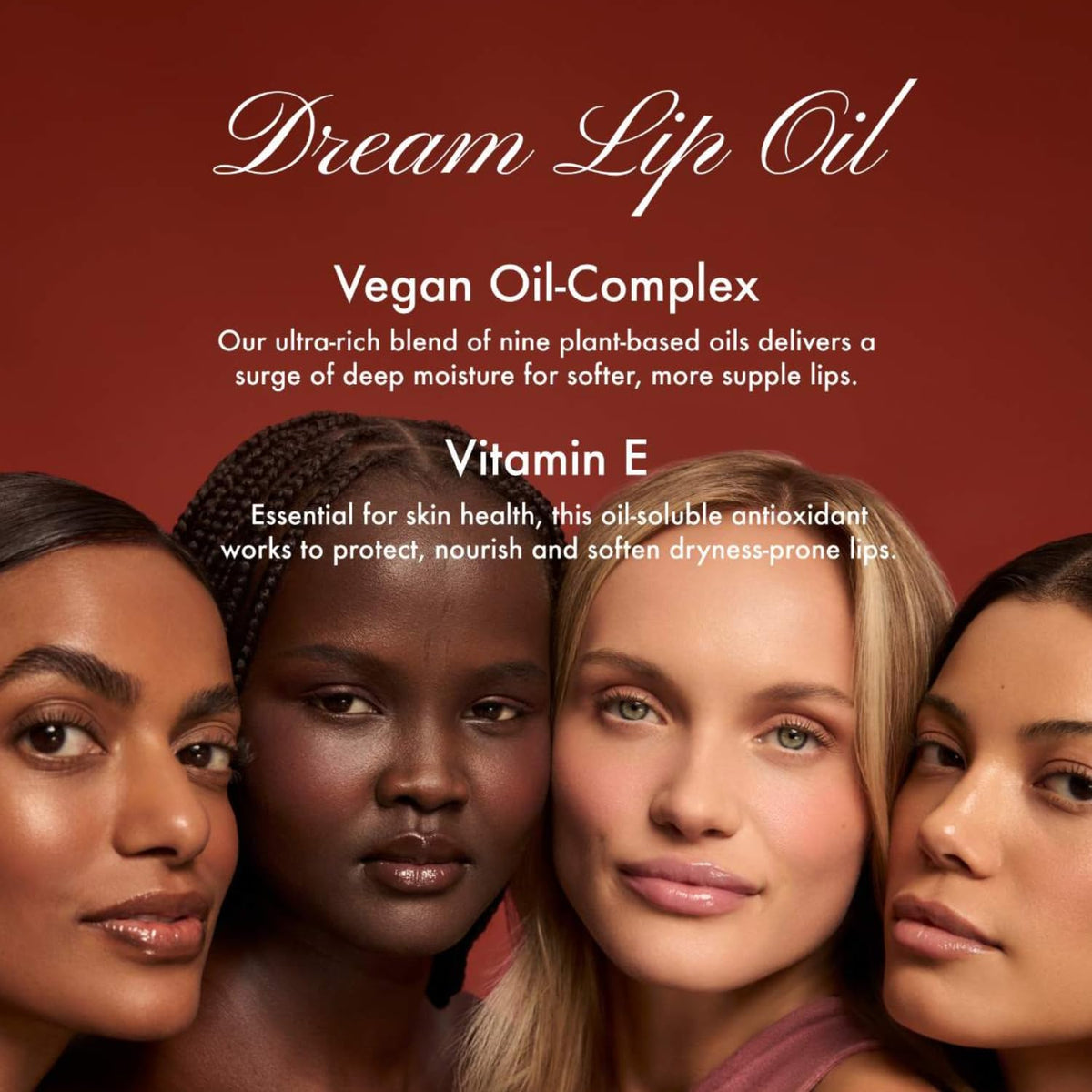 Summer Fridays Dream Lip Oil close up of clean white branding typography