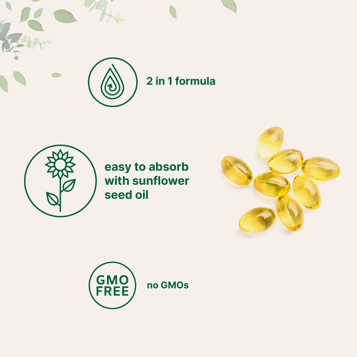 Micro Ingredients Vitamin D3 K2 Softgels Closeup