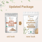 Back of Micro Ingredients psyllium husk bag showing nutrition facts