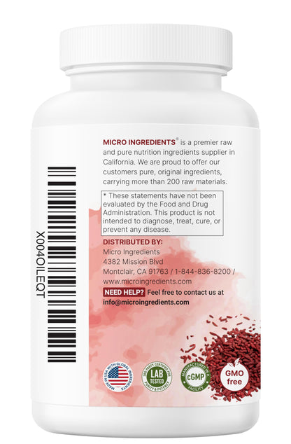 Micro Ingredients Red Yeast Rice with CoQ10 usage instructions on label