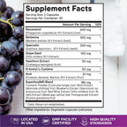Superfood MD advanced polyphenol supplement bottle showing detailed antioxidant ingredient list on back panel