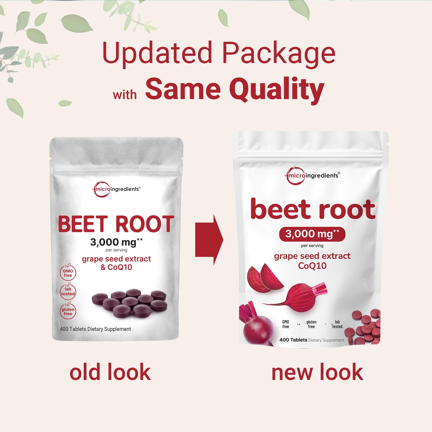 Back label of Micro Ingredients beet root complex showing supplement facts
