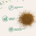 USDA organic and non-GMO certification seals on Micro Ingredients ginkgo biloba powder packaging