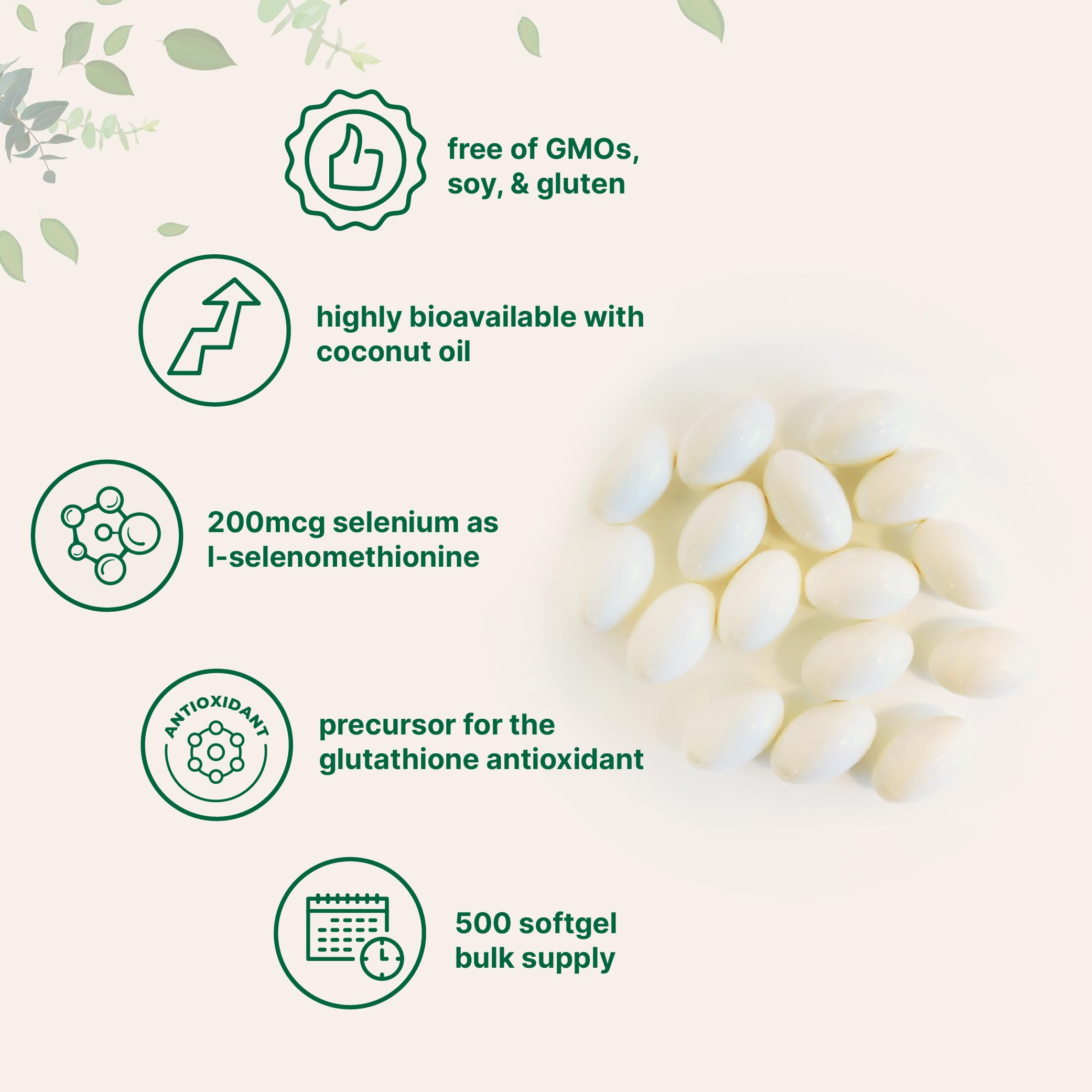 Back label of Micro Ingredients L-Selenomethionine supplement with nutritional facts