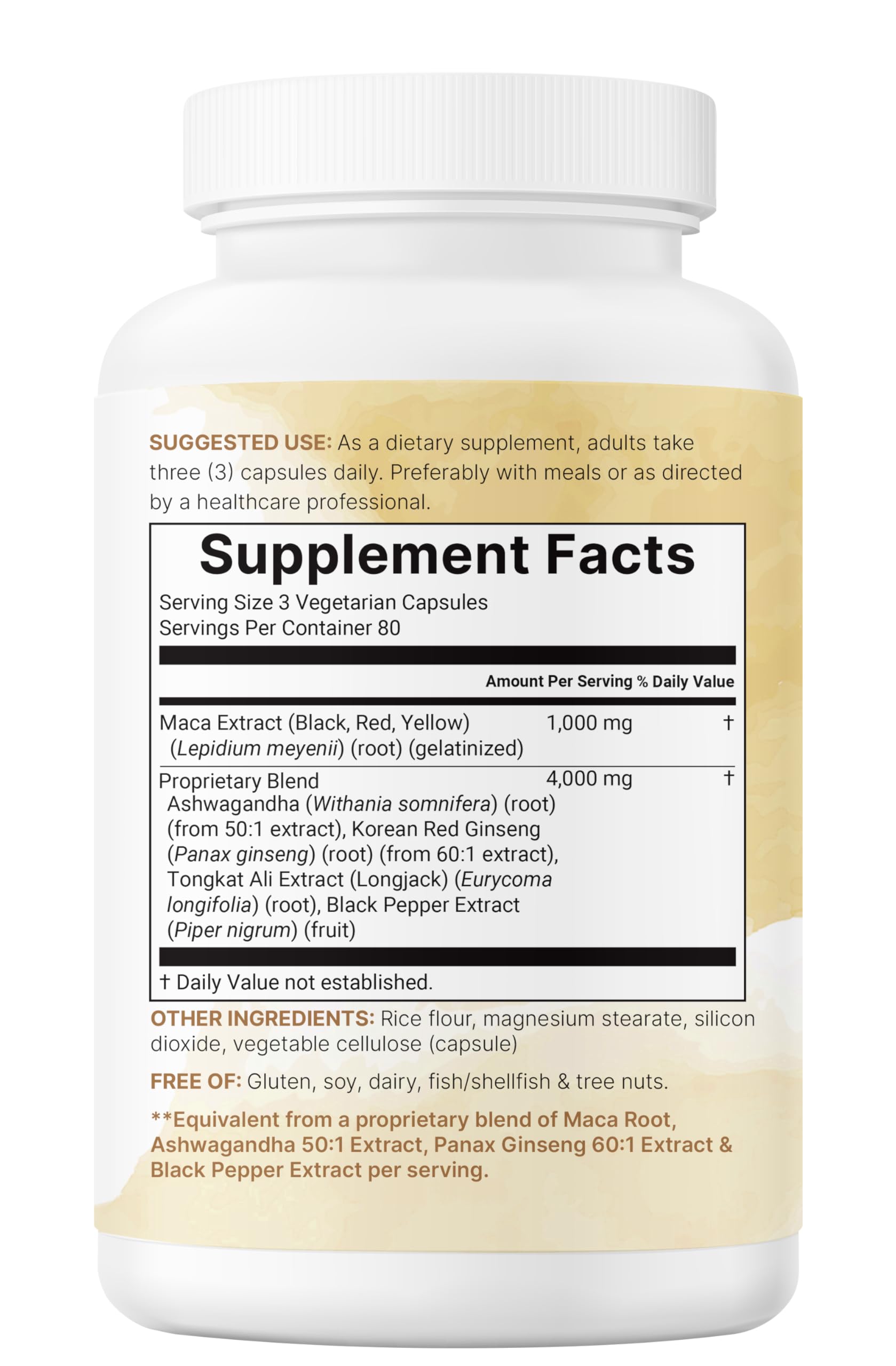 Authentic Micro Ingredients Maca Root imported supplement bottle