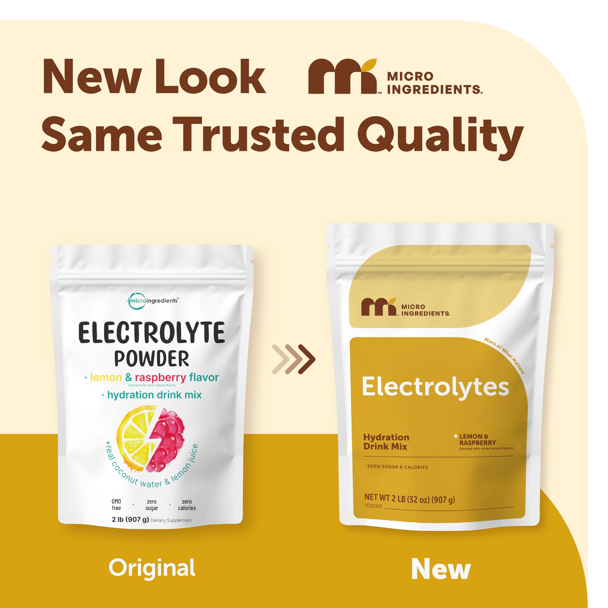 Micro Ingredients high potassium hydration powder packaging showing nutrition facts and clean ingredients label