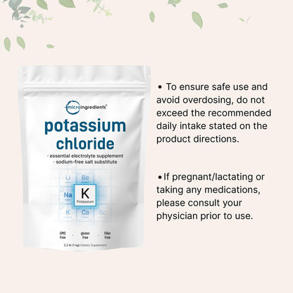 Filler free non GMO potassium chloride powder lifestyle packaging