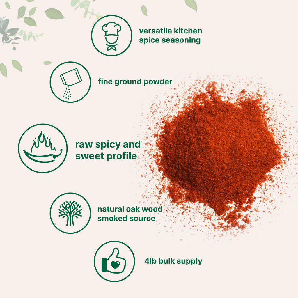Close up of vibrant red premium smoked paprika seasoning texture