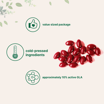 Supplement facts label on the back of Micro Ingredients Evening Primrose Oil package.