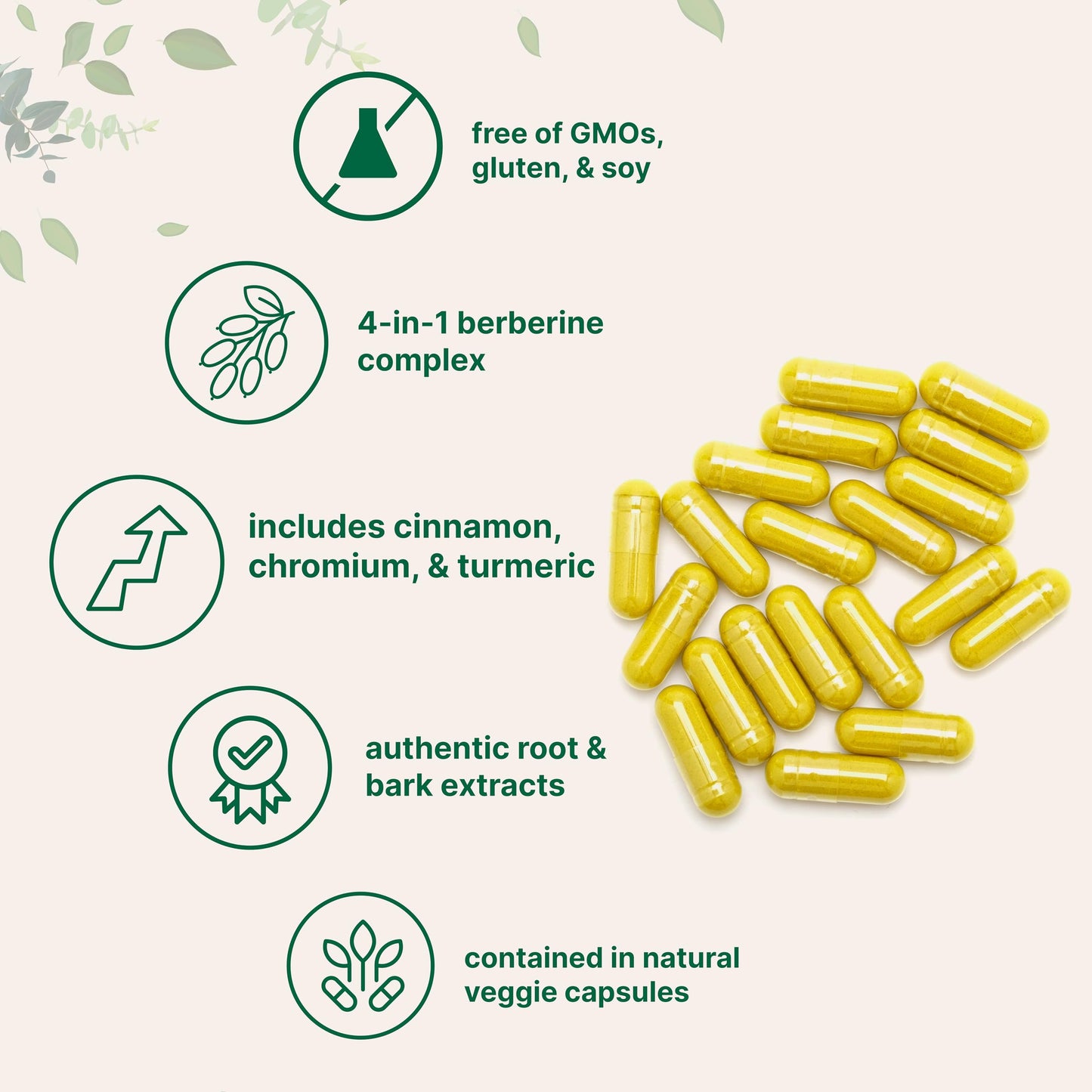 Back of bottle showing supplement facts for Micro Ingredients Berberine