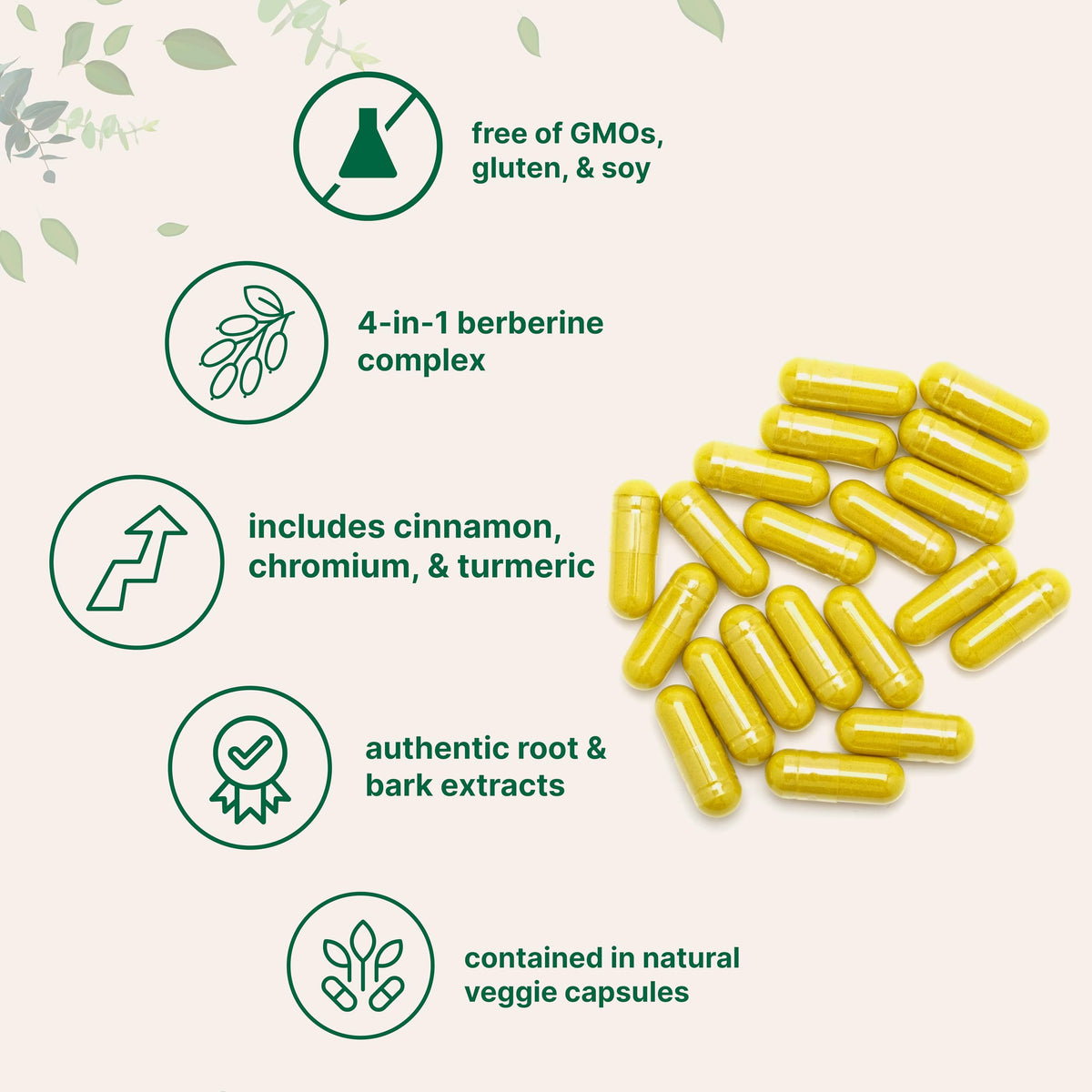 Back of bottle showing supplement facts for Micro Ingredients Berberine