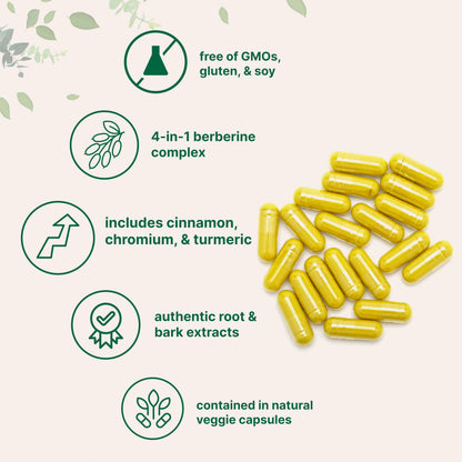 Back of bottle showing supplement facts for Micro Ingredients Berberine