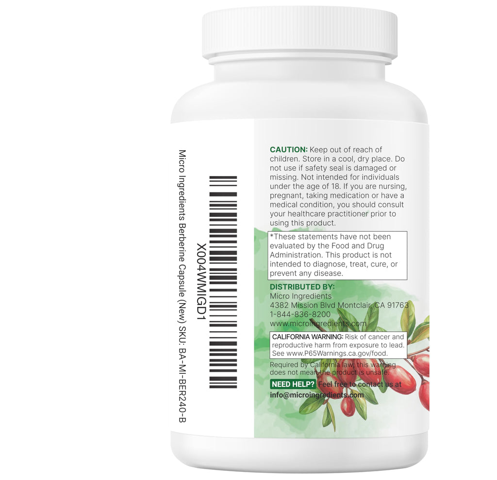 Authentic USA imported Micro Ingredients Berberine 240 count bottle