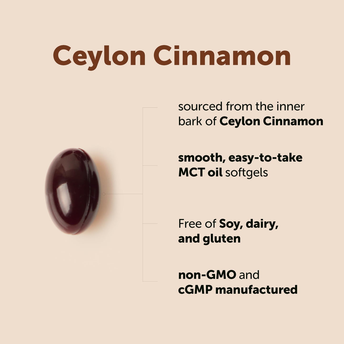Close up of Micro Ingredients Ceylon Cinnamon supplement softgel texture
