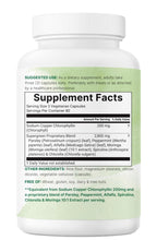 Chlorophyll Super Greens Complex extra strength 3000 mg dosage highlights