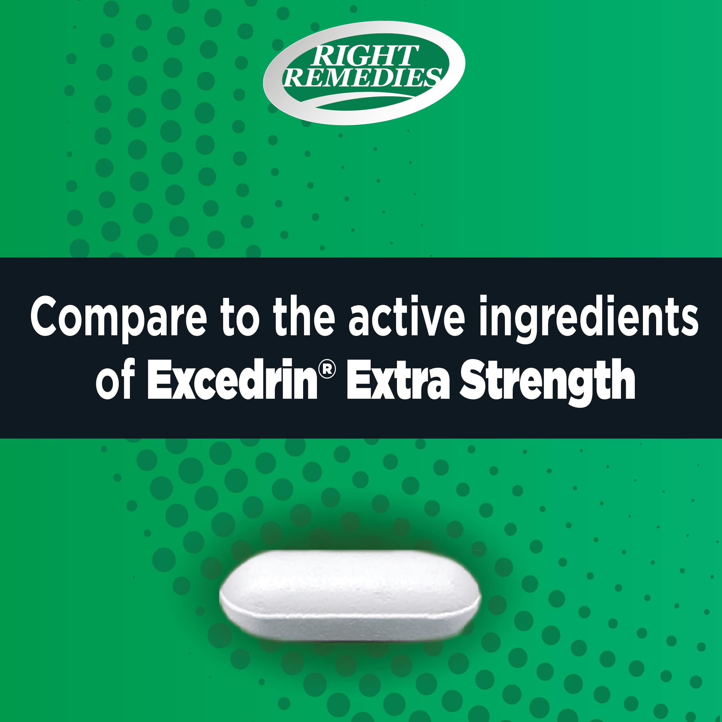 Close up of Right Remedies Extra Strength caplets label