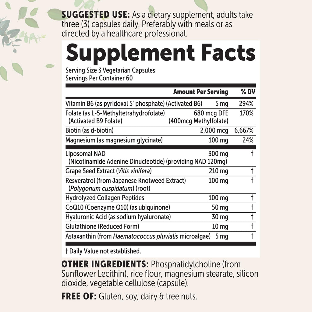 Micro Ingredients 180 veggie capsules supplement label details