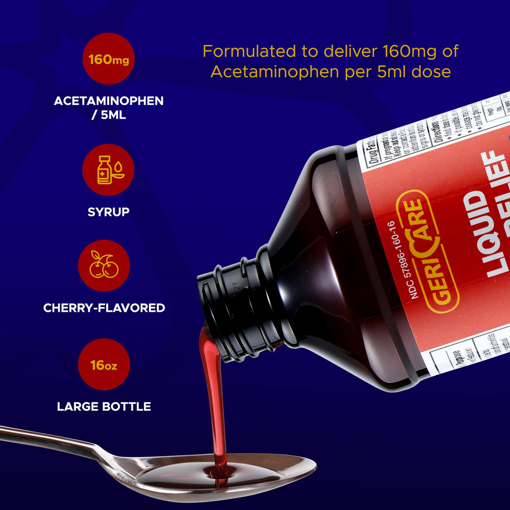 Gericare liquid acetaminophen 160mg per 5ml label
