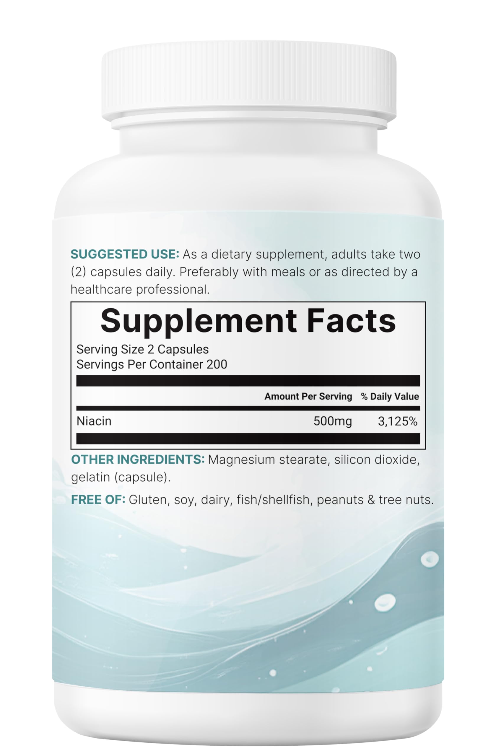 High quality USA imported Niacin supplement bottle