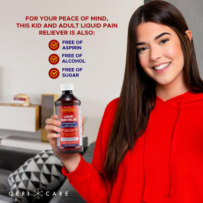 Authentic GeriCare liquid acetaminophen packaging