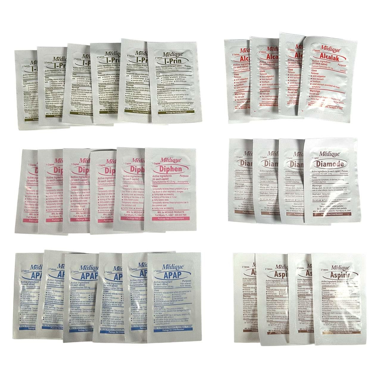 Rescue Essentials Medications Unit Dose Pack emergency kit contents