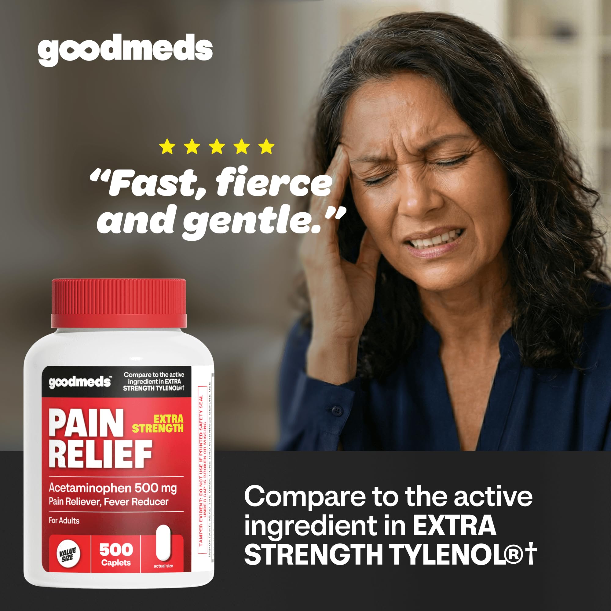 GoodMeds pain reliever 500 count value size label