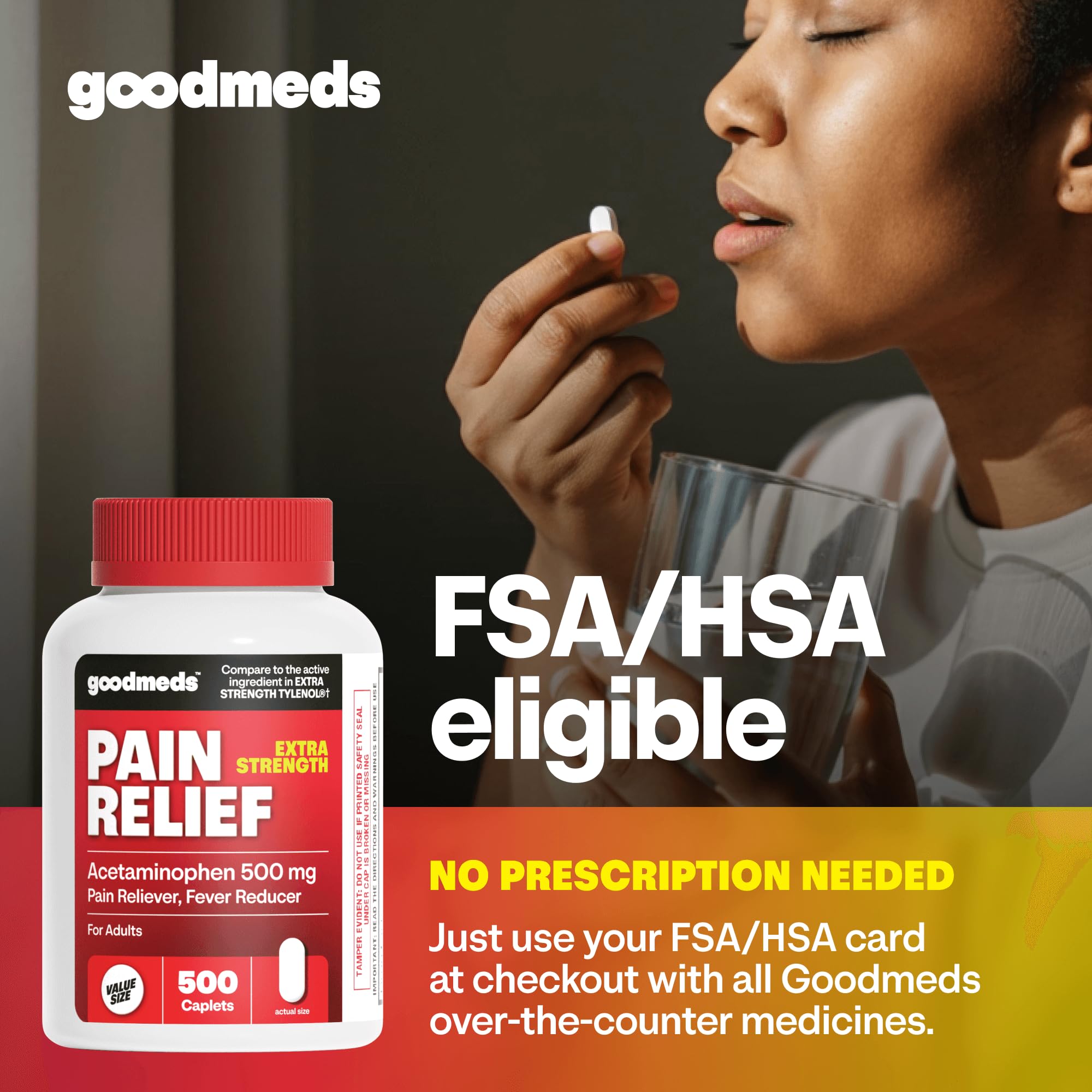 GoodMeds extra strength pain reliever active ingredient label