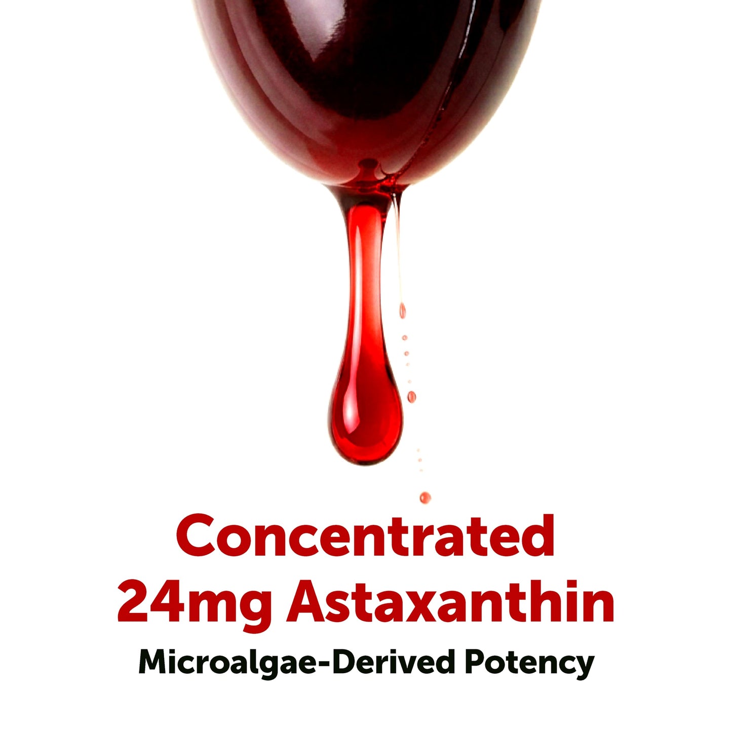 Fresh microalgae source astaxanthin dietary supplement displaying brand logo