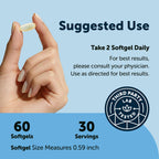 Side profile of the 60 count supplement container highlighting rTG form details