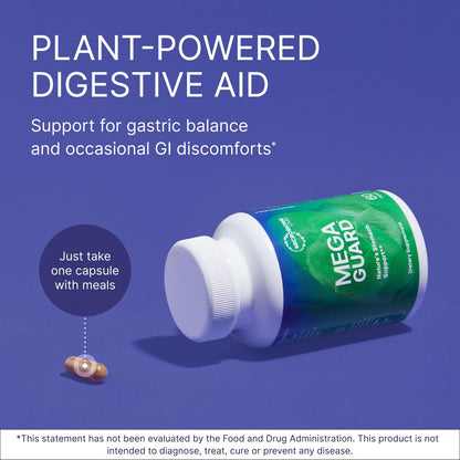 Microbiome Labs MegaGuard supplement facts panel showing artichoke ginger and licorice ingredients