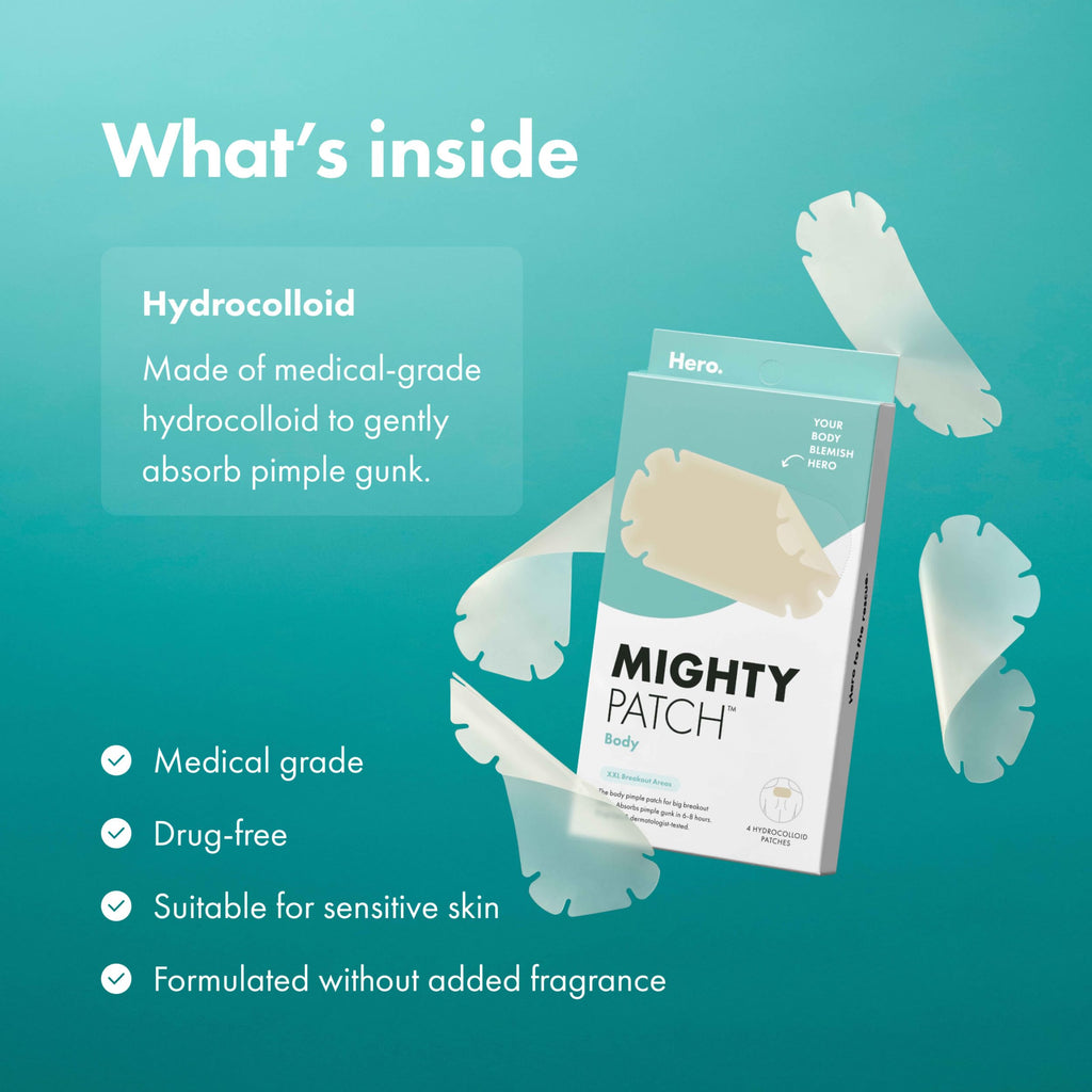 Hero Cosmetics Mighty Patch Body pack contents layout