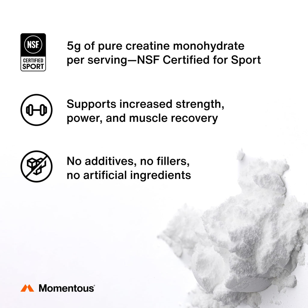 Momentous Creatine Monohydrate Powder ingredient label details