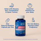 Mommy's Bliss prenatal vitamin bottle with probiotic and folate highlights