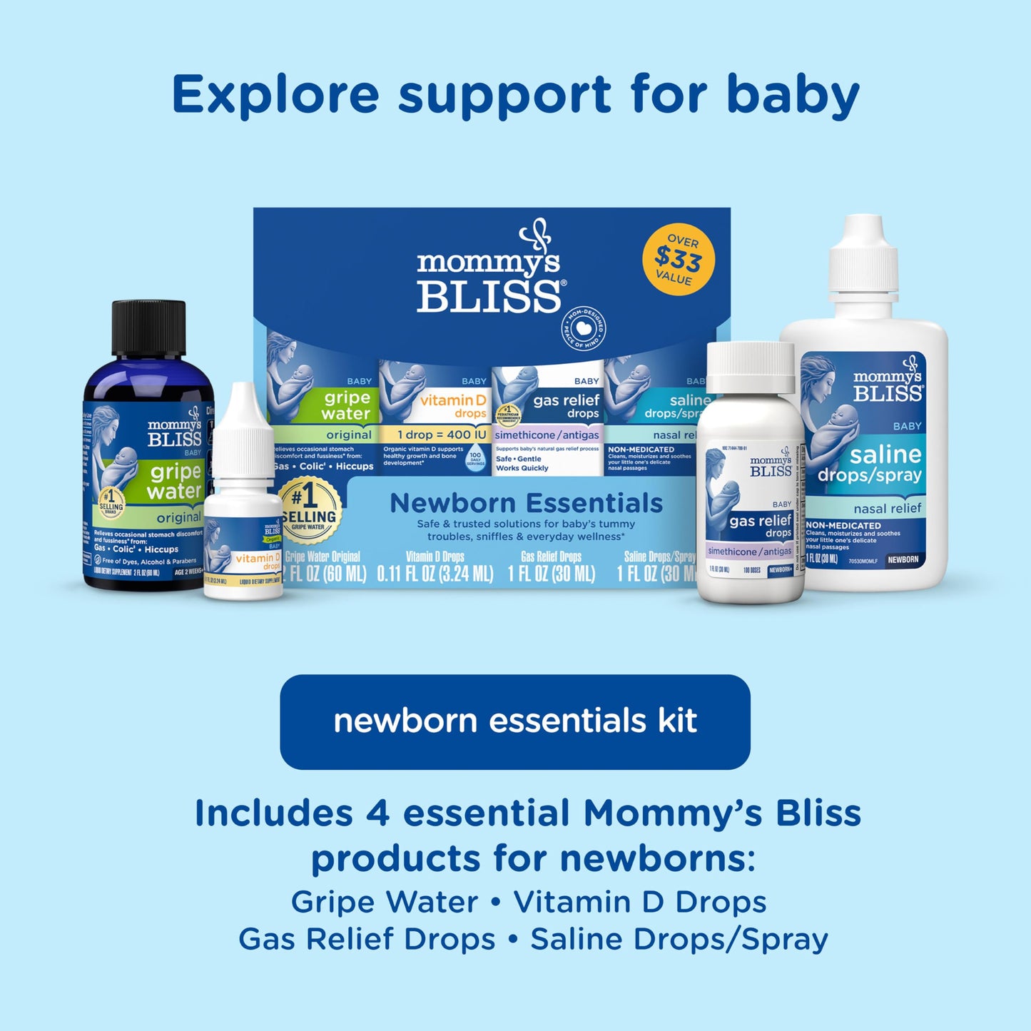 Side profile of authentic Mommy's Bliss prenatal vitamin bottle