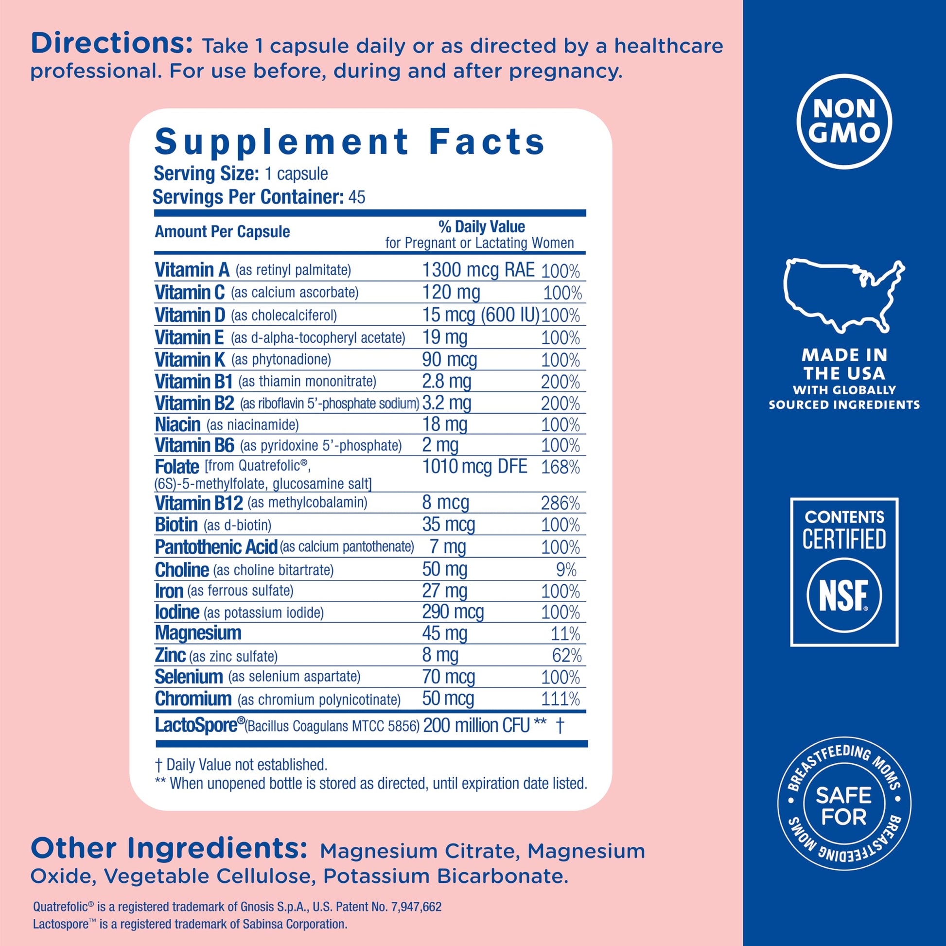 Mommy's Bliss brand logo on prenatal vitamin bottle