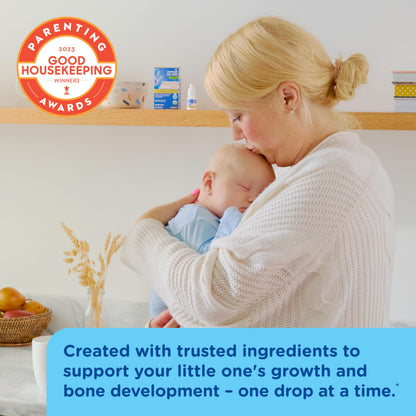 Mommy's Bliss newborn vitamin D supplement bottle highlighting the USDA organic seal