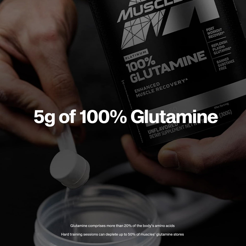 MuscleTech Platinum 100 Percent L-Glutamine Powder serving scoop detail