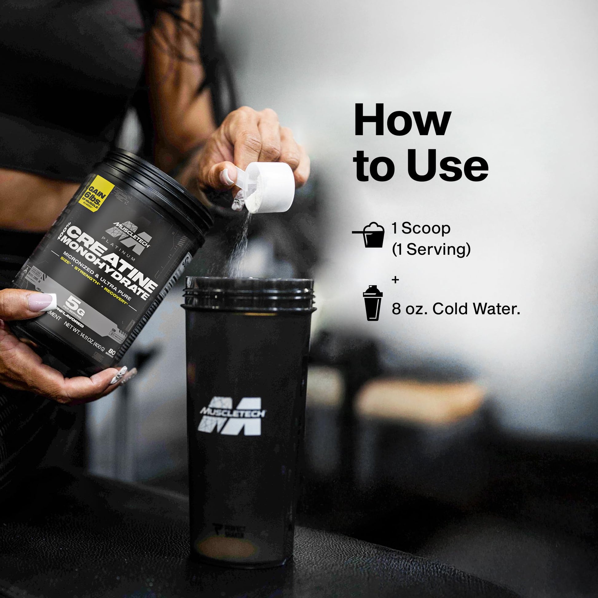 MuscleTech Creatine Monohydrate workout supplement lifestyle shot